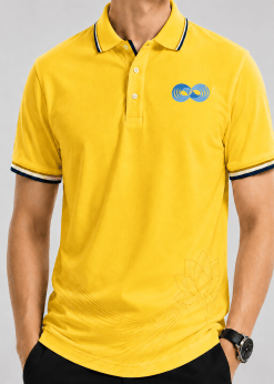 เสื้อคอปกแขนสั้นสีเหลือง